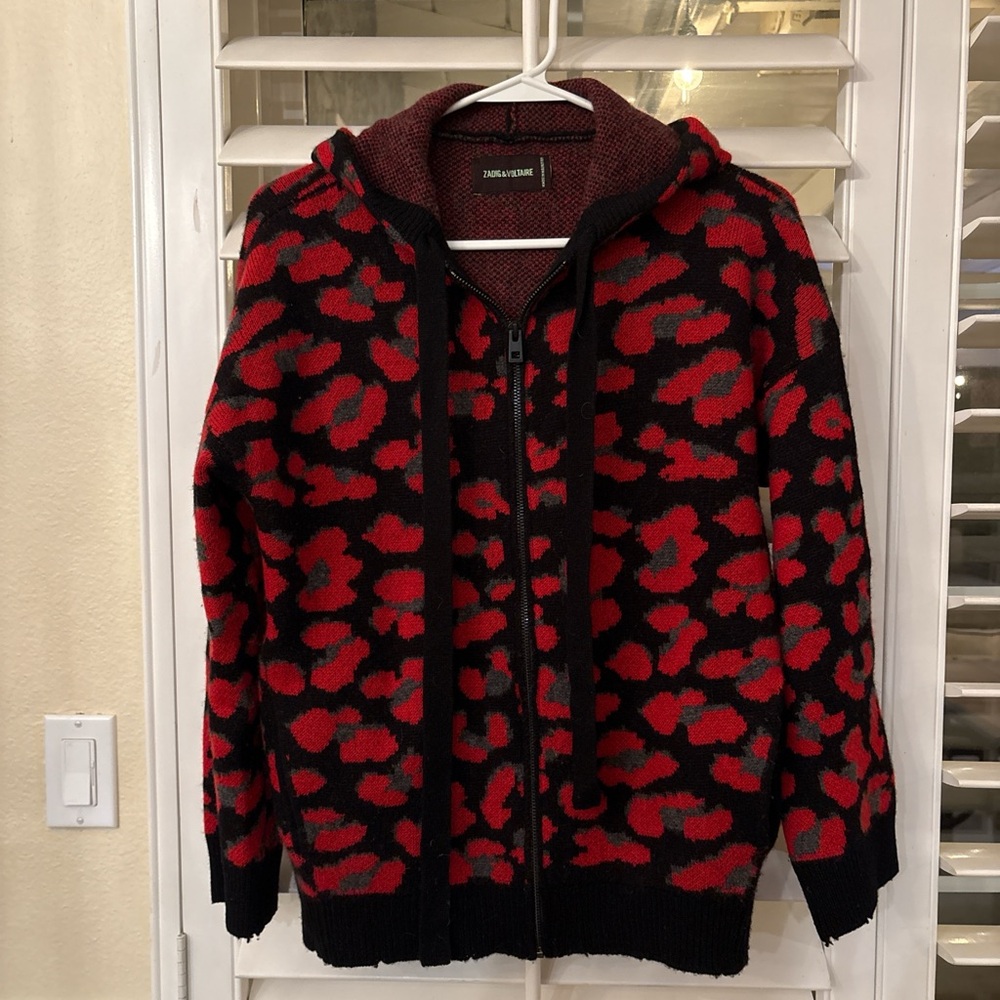 Zadig & Voltaire Black and Red Knit Sweater cashmere. Amazing condition!